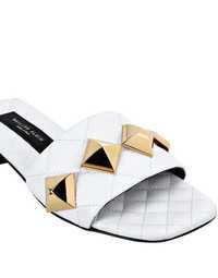 Philipp Plein Matelassè Sandals Flat Studs Sandały