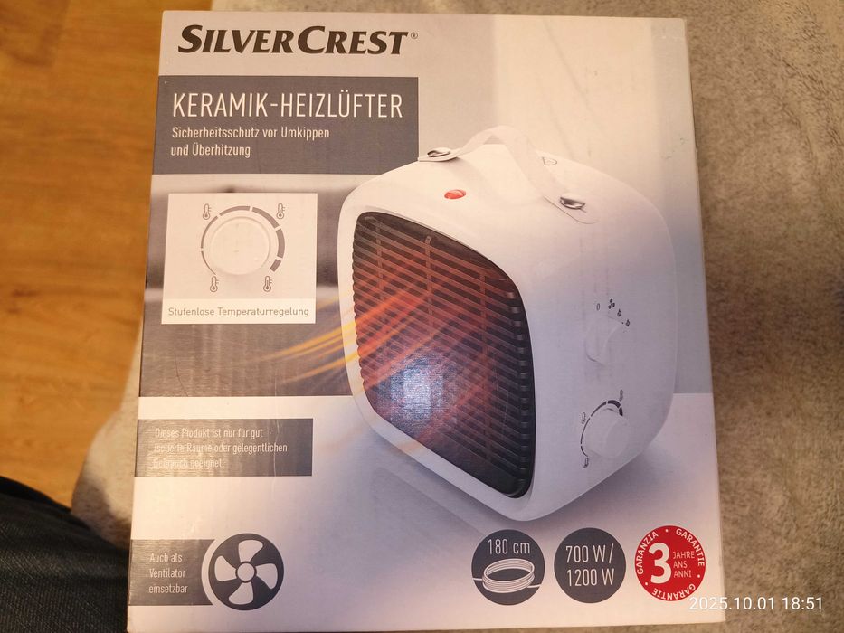 Ceramiczny termowentylator farelek grzejnik Silvercrest 1200W NOWY