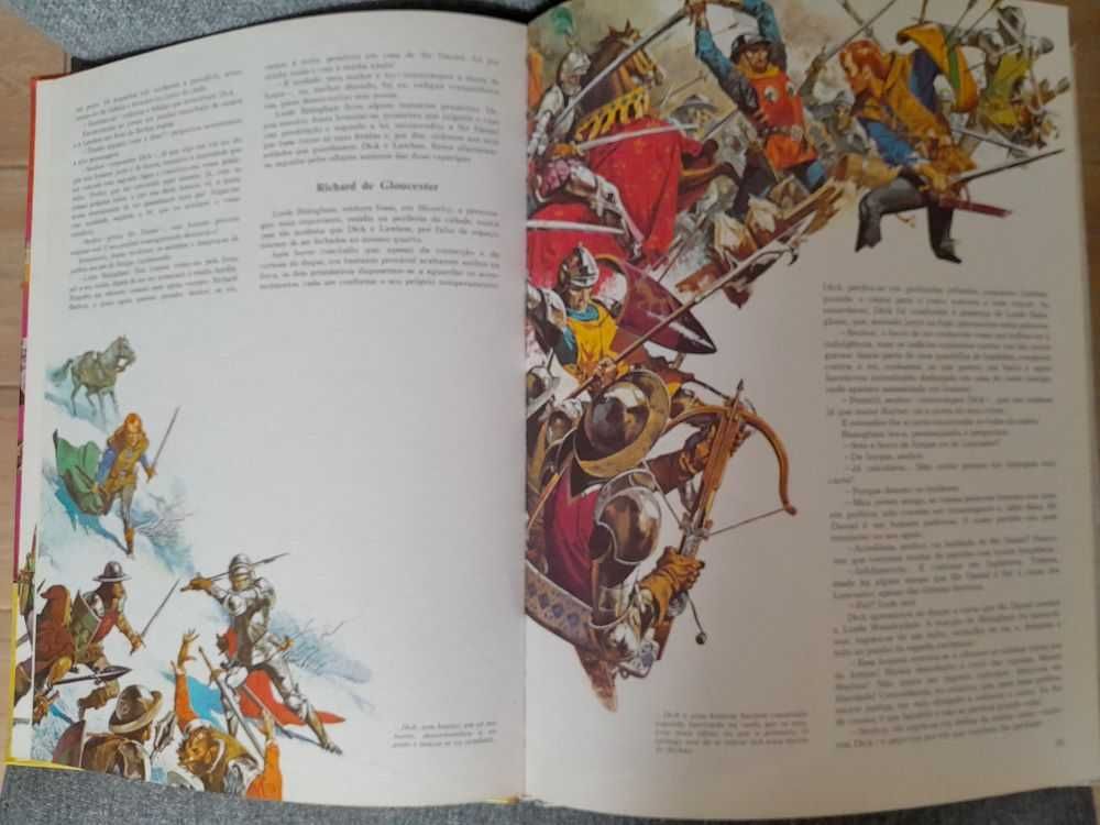 Diversos álbuns de capa dura.