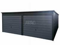 Garaż blaszany 6x5  Brama uchylna x2  antracyt spad w tył  GP124