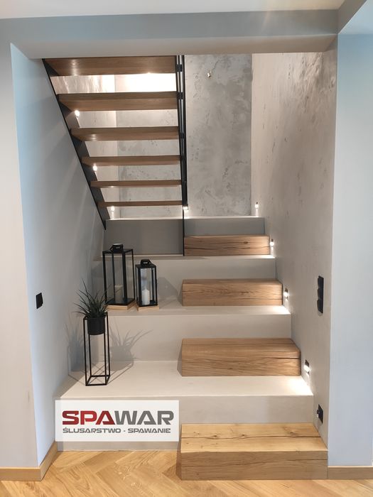 Schody balustrady drzwi loft konstrukcjie stalowe usługi spawalnicze