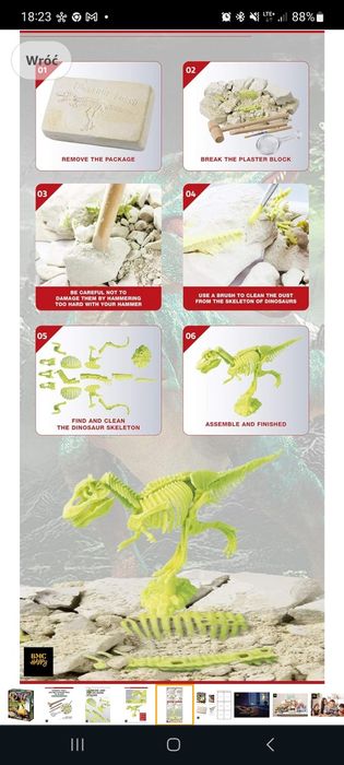 Zesaw do wykopalisk dinozaurów