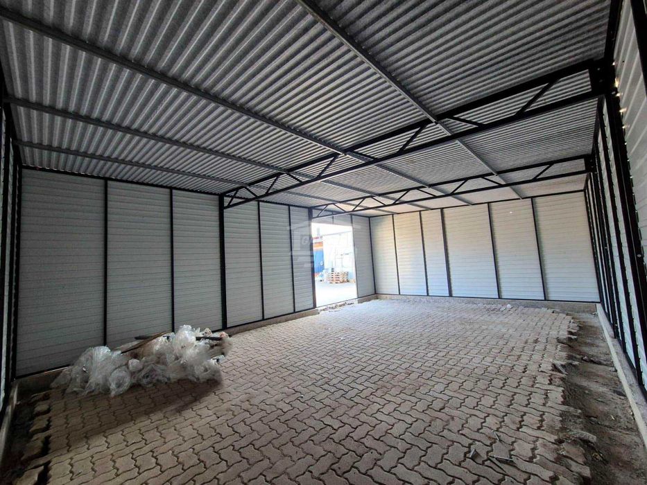 Garaż blaszany - hala magazynowa 9x6m - Otwórdach spad w tył GP571