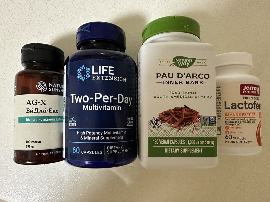 БАДи Ag-x, Two per day multivitamin, Pau D’arco, Lactoferrin