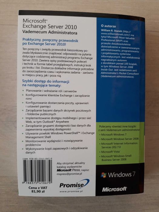Microsoft Exchange Server 2010 Vademecum Administratora  [Z14]
