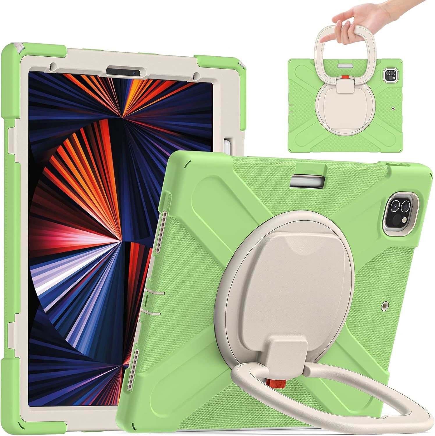 Etui do iPad Pro 12.9" Obrotowa Podstawka i Miejsce na Rysik Zielone