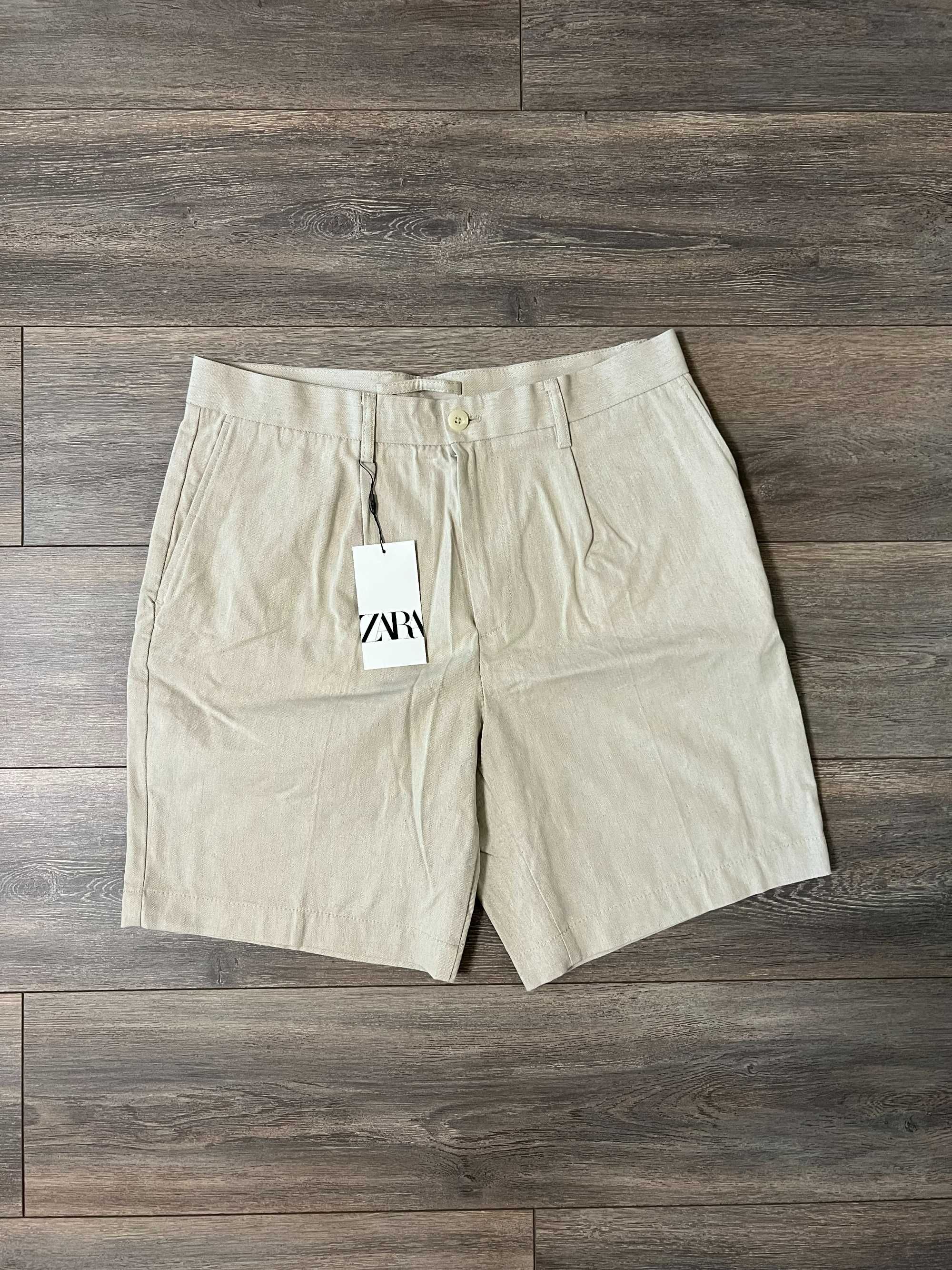 Бавовняно-лляні шорти Zara (р. 42/ L)