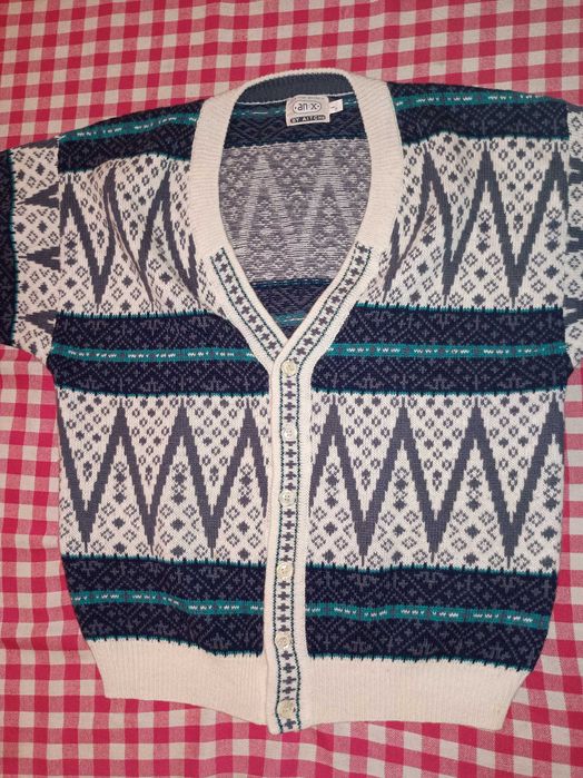 Sweter męski 100% wełna retro vintage rozmiar XL