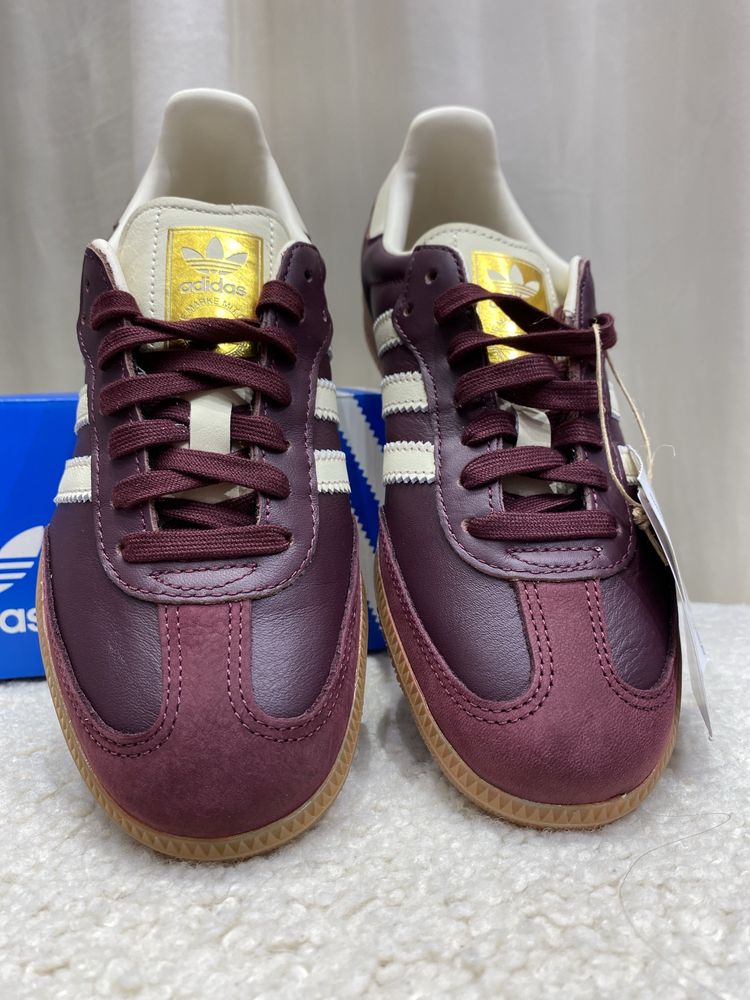 Оригінальні Кросівки Adidas Samba OG Maroon Gold Mettalic ID0477