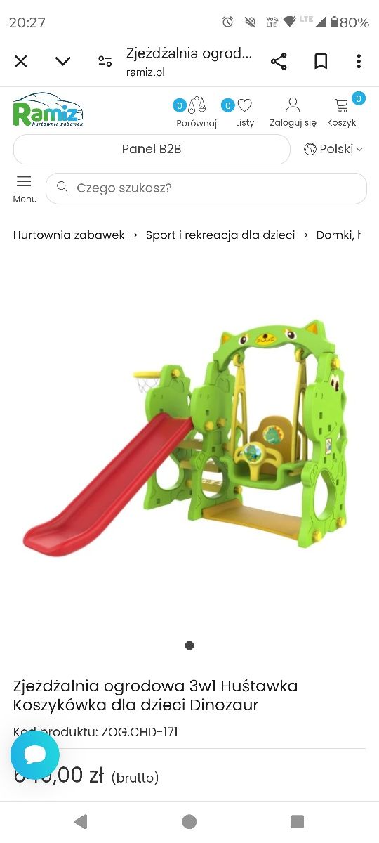 Zjeżdżalnia z huśtawka