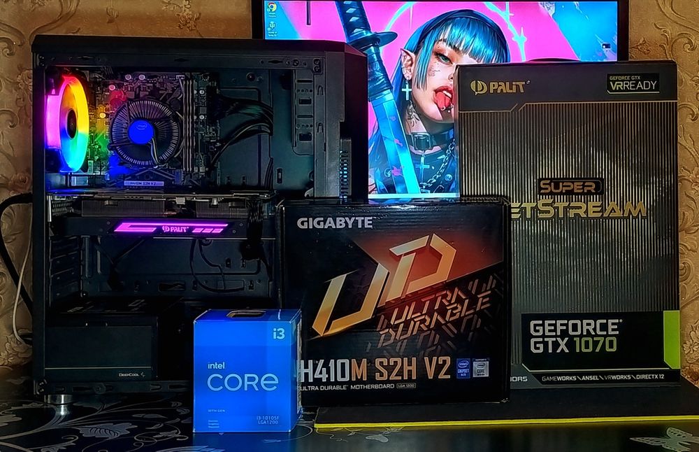 GTX1070/ i3-10100/ 16Gb GamingPRO игровой компьютер ПК
