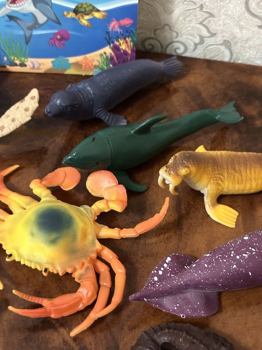 Набір морьких тварин . Фігурки жителів моря та океану