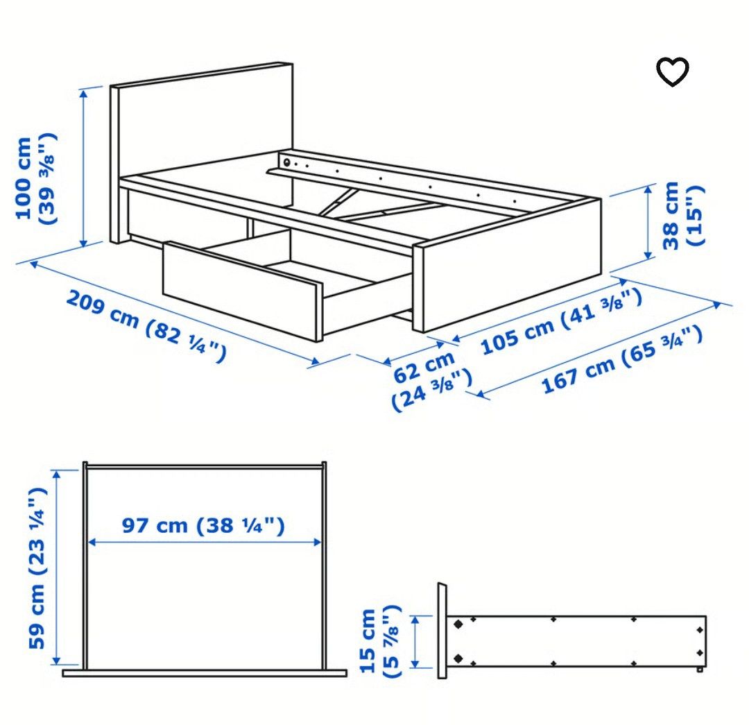 Cama solteiro IKEA malm