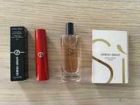 Kosmetyki Giorgio Armani - Szminka ecstasy shine i perfumy Si - zestaw