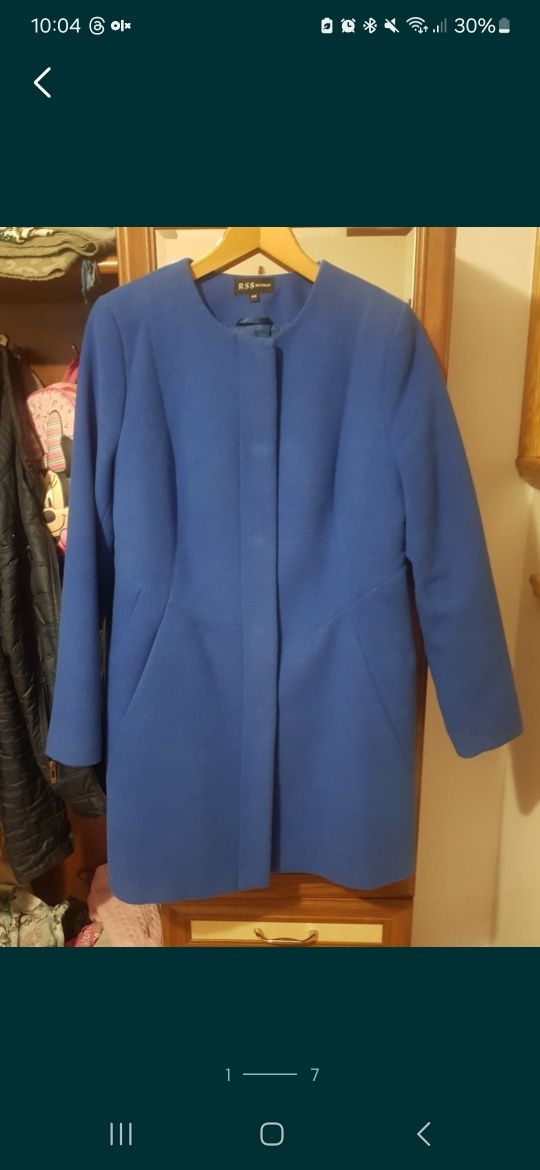 Plaszcz damski zimowy L/XL w kolorze niebieskim