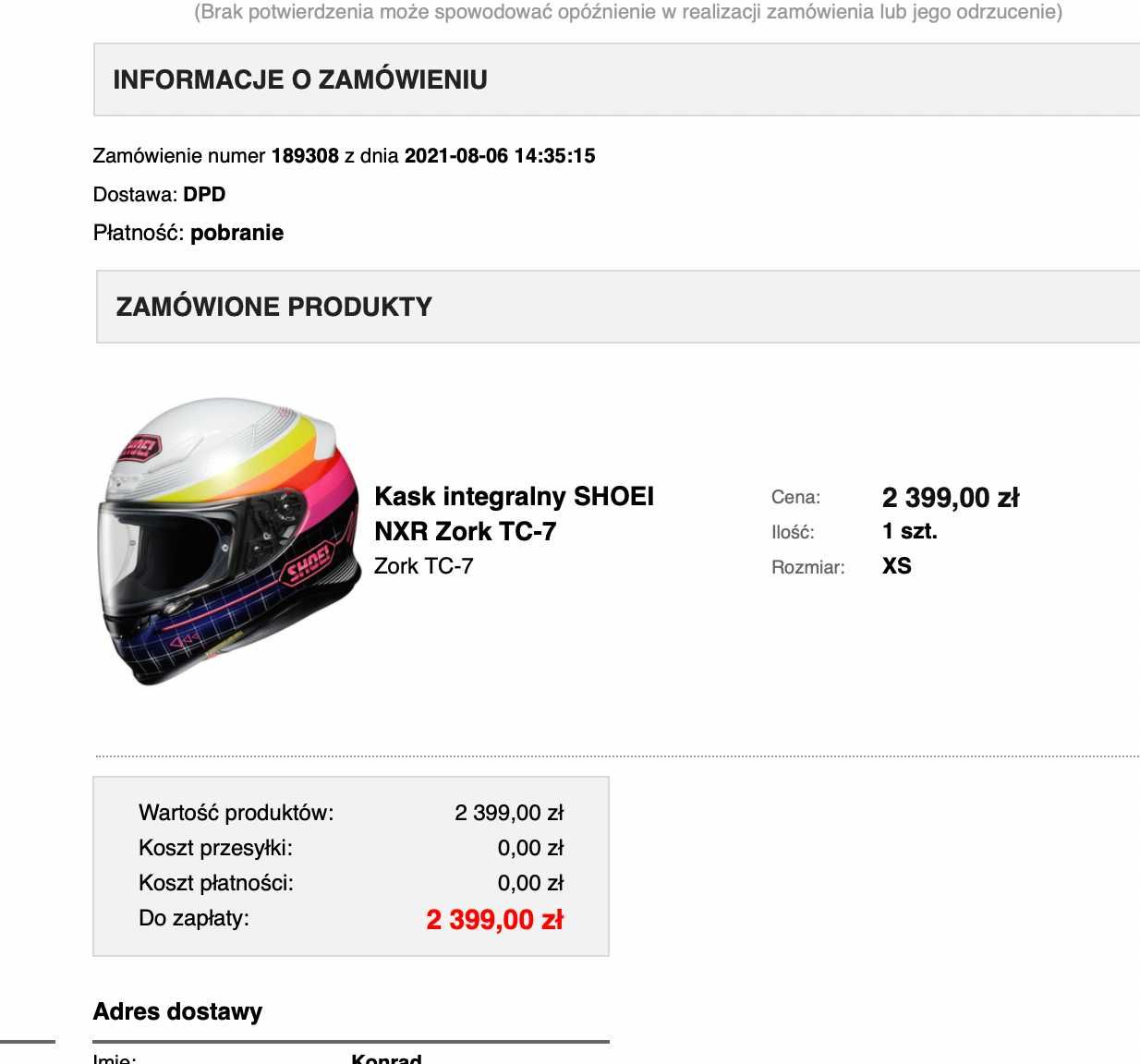 Kask integralny SHOEI NXR Zork TC-7 | XS