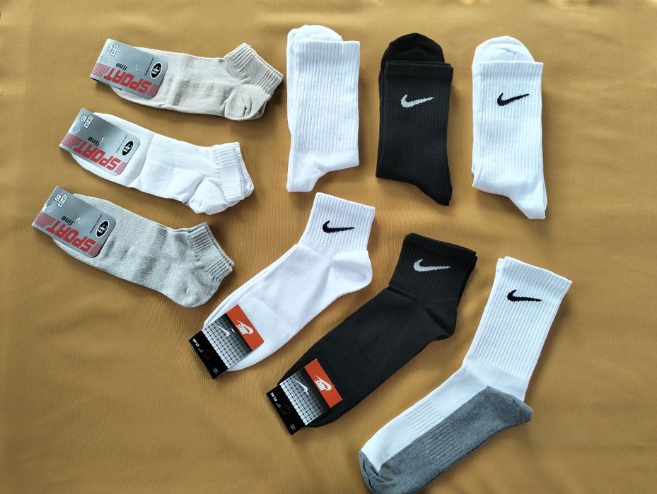 Шкарпетки найк / nike. Шкарпетки опт / Оптом / Високі / З сірою стопою
