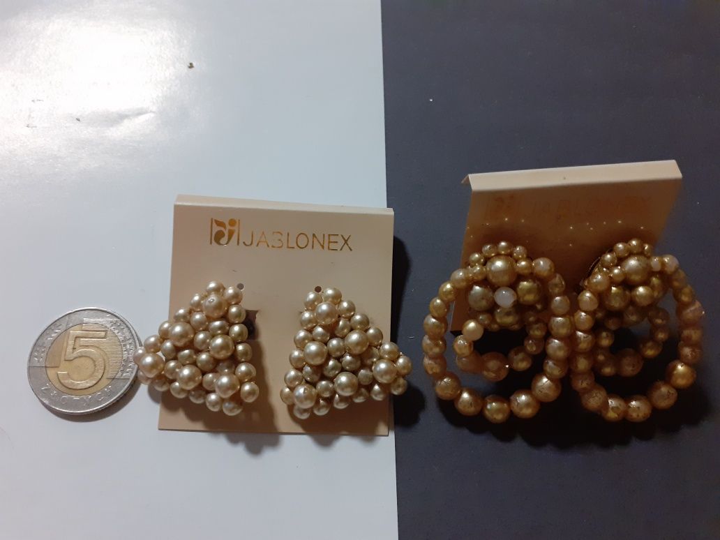 2x posrebrzane / pozłacane klipsy Jablonex