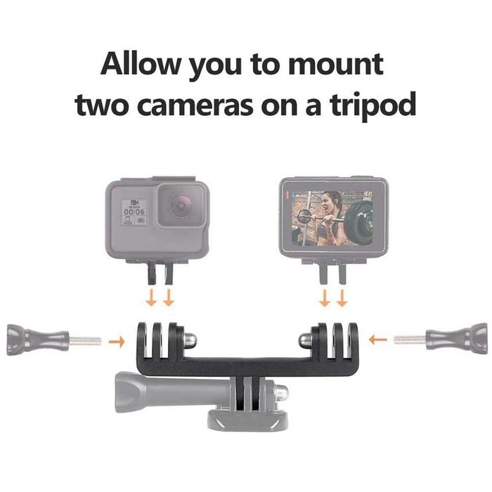 Uchwyt adapter rozdzielacz podwójny do kamer GoPro DJI Action Insta360