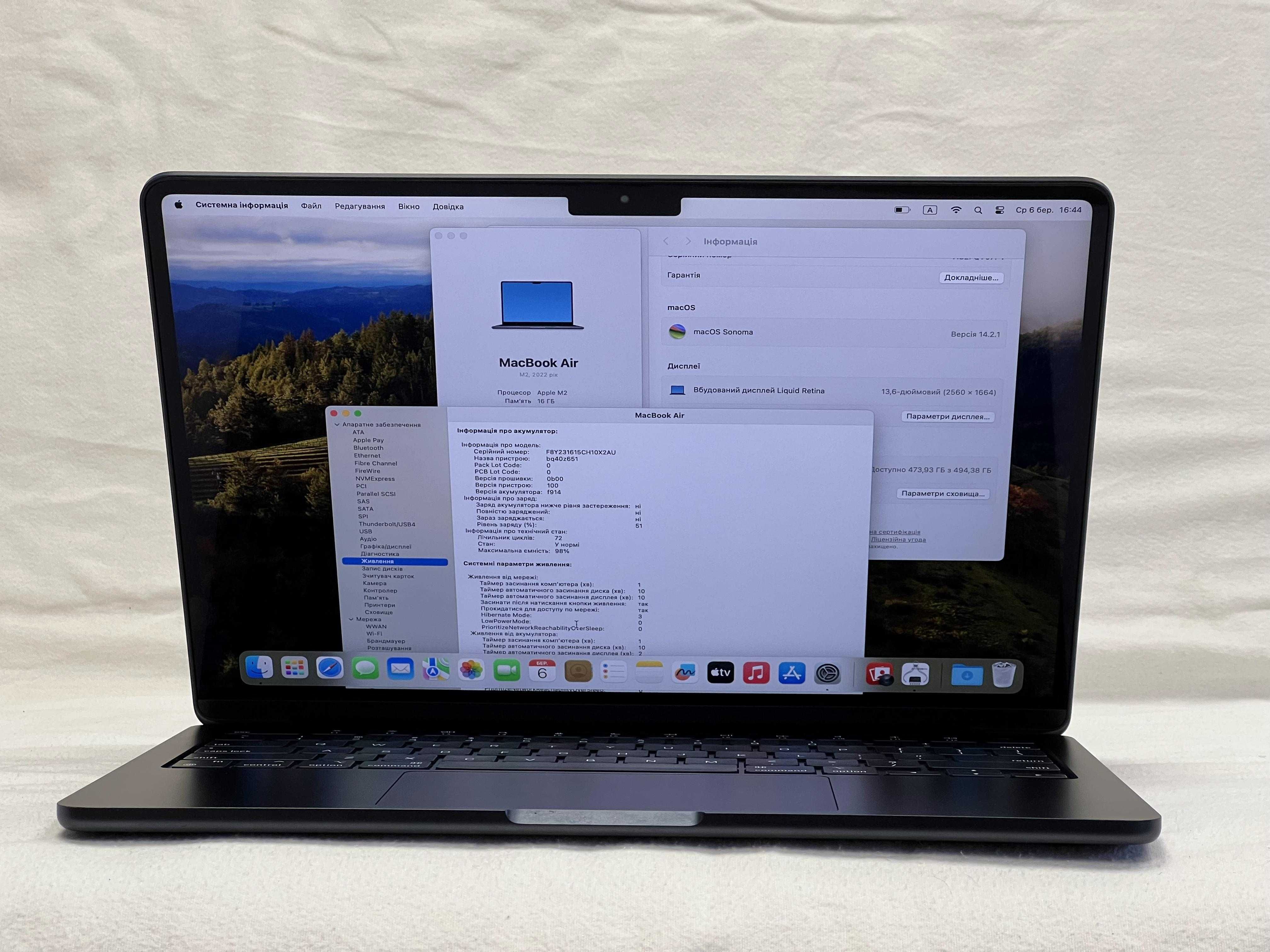 MacBook Air M2 13.6’ 2022р. 16/500 Gb Midnight