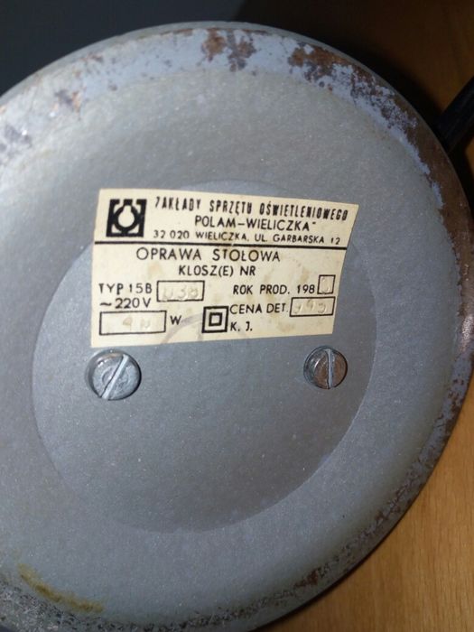 Lampa Polam Wieliczka lata 70-te