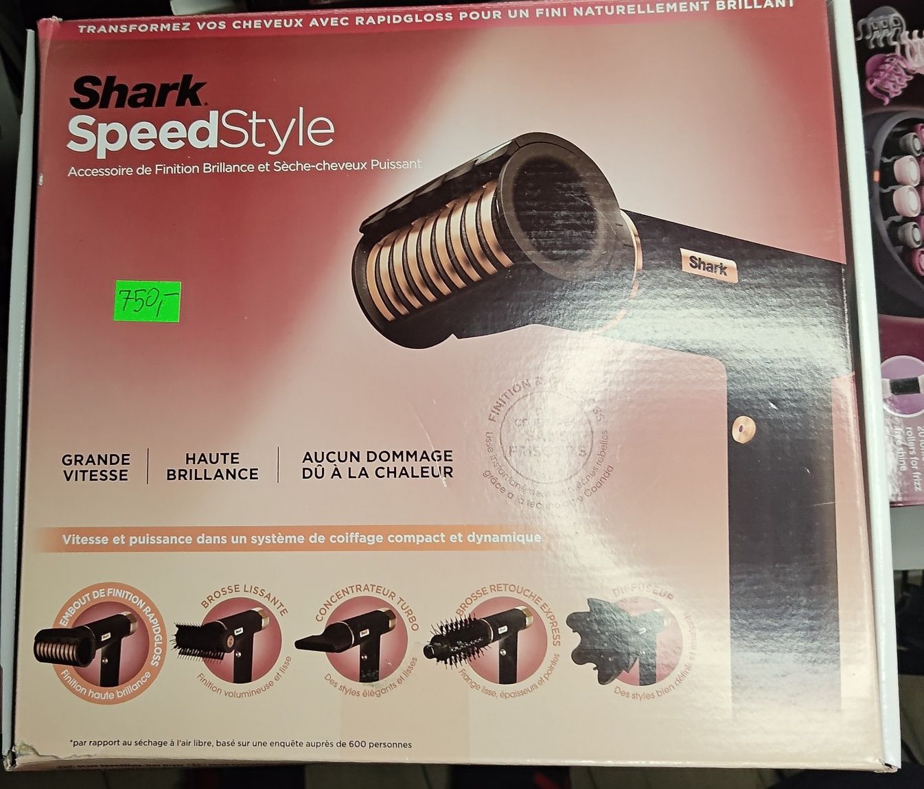 Shark SpeedStyle Suszarka do włosów i końcówka RapidGloss
