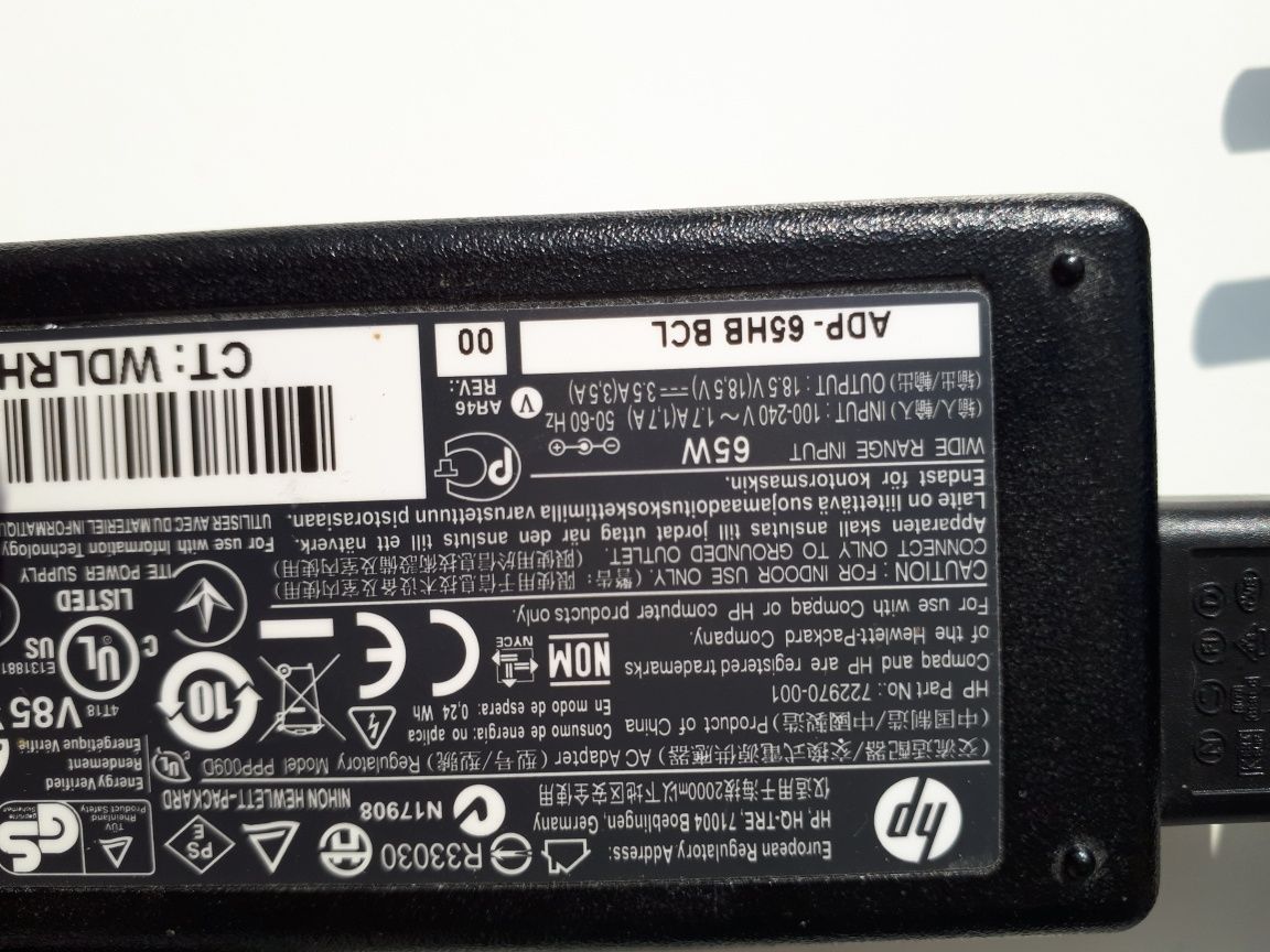 Zasilacz HP 65W 18,5V HP MSI oryginał MAM wszystkie rodzaje zasilaczy
