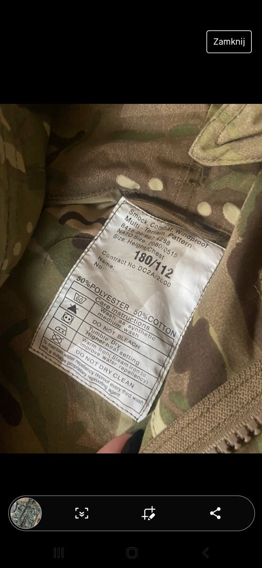 Kurtka smock 2 mpt 180/112 bardzo dobry duża