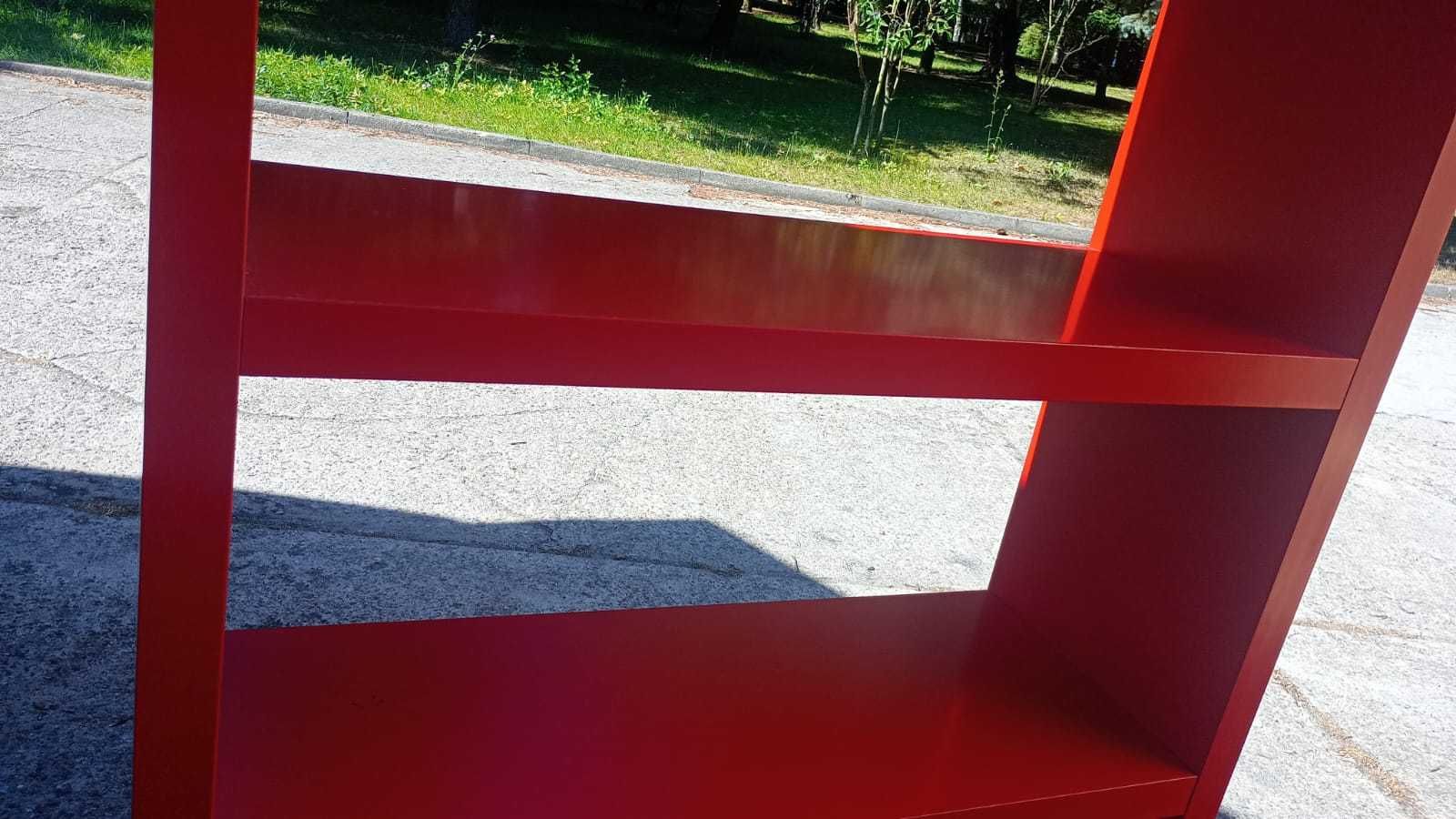 Regał otwarty kolor czerwony  ragały otwarte do biur domu hostelu
