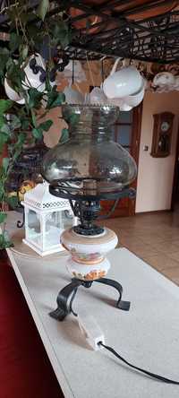 Lampa stojąca porcelana + metaloplastyka