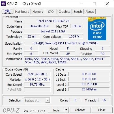 Процесор Intel Xeon E5-2667v3