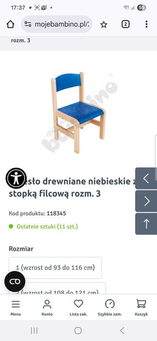 Stolik i 2 krzesełka bambino