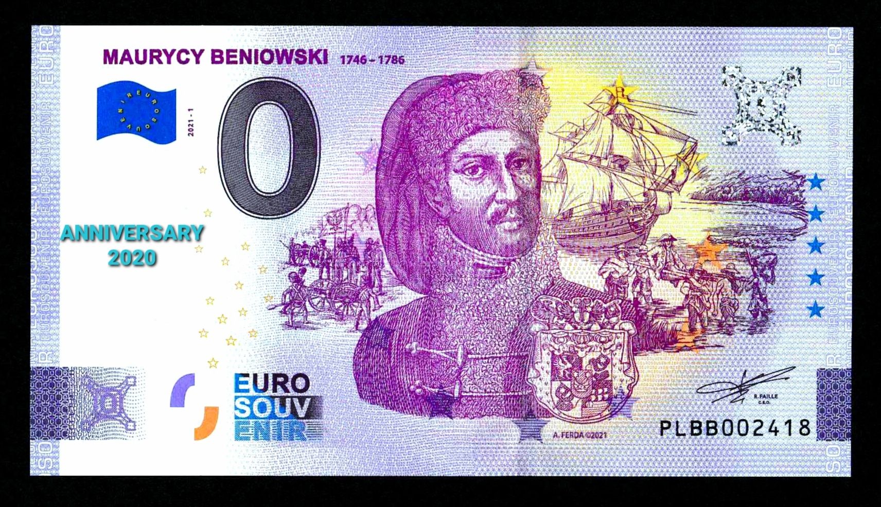 0 euro Maurycy Beniowski Polska Anniversary