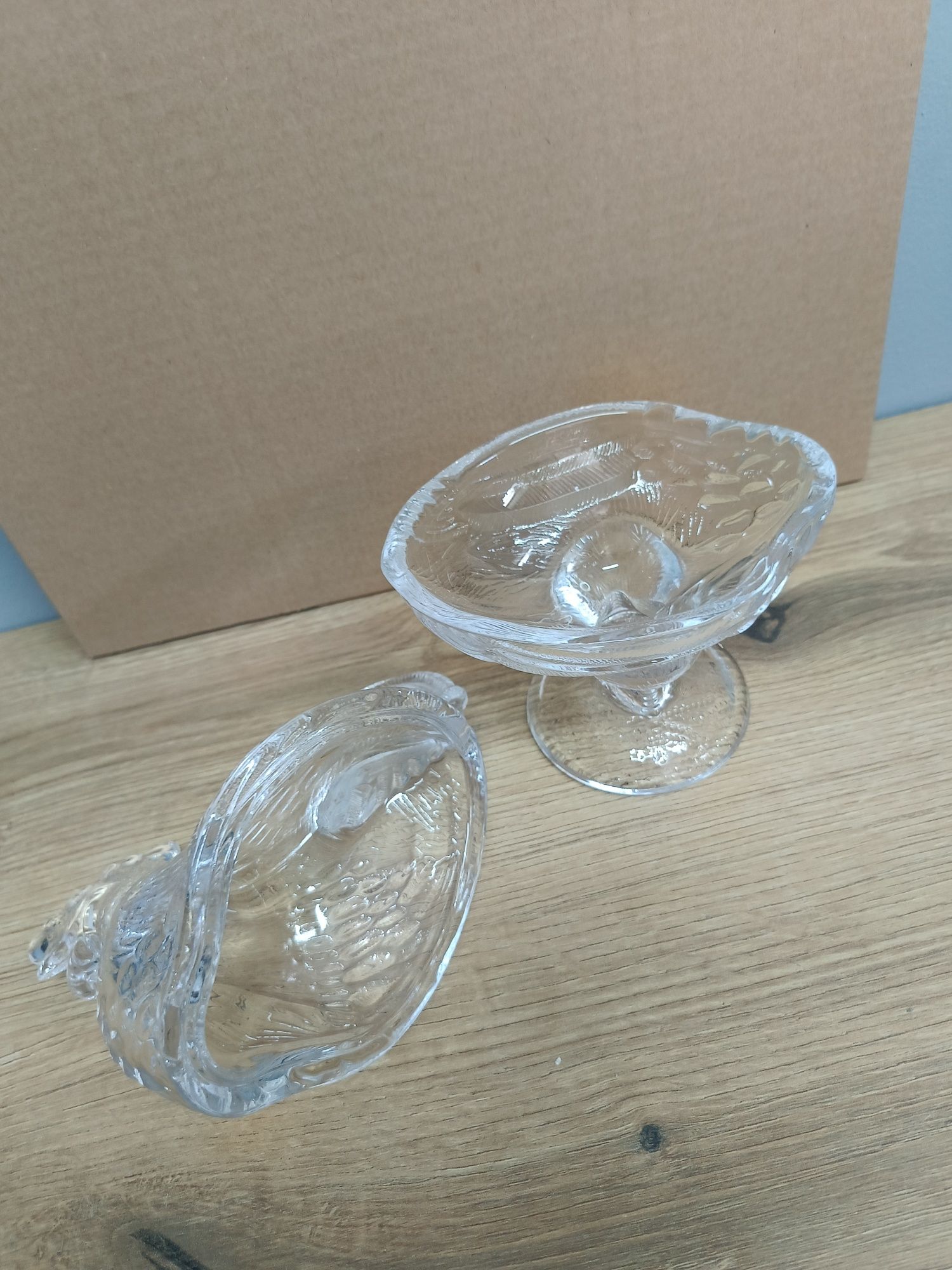 Kogut szklany bombonierka 21 cm
