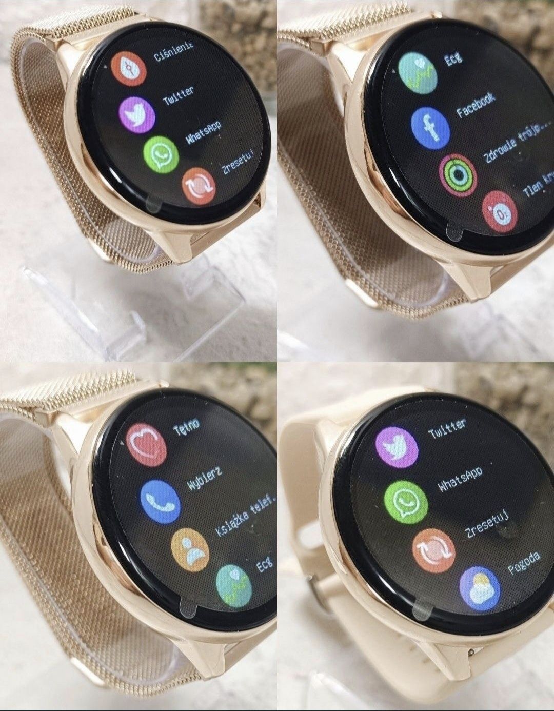 Piękny Nowy  Damski Złoty Smartwatch Zegarek