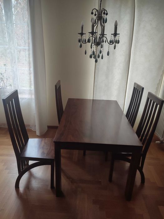 stół kolonialny + 4 krzesła