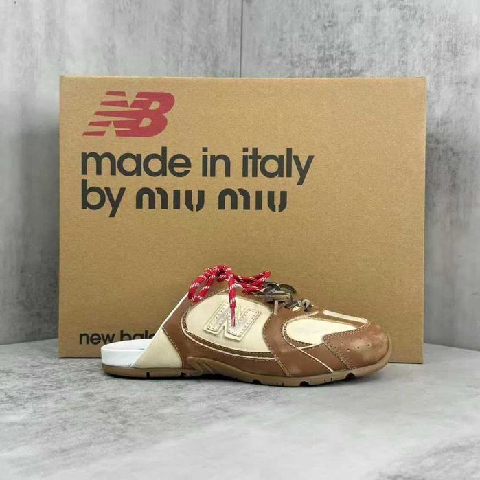 Buty_damskie_Mokasyny_NewBalance_x_MiuMiu_530_SL_Mule.Brązowy_R.38