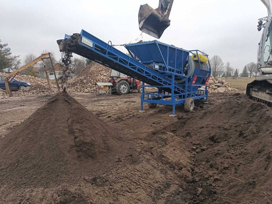 Ziemia ogrodowa, kamień brukowy, tłuczeń, żwir