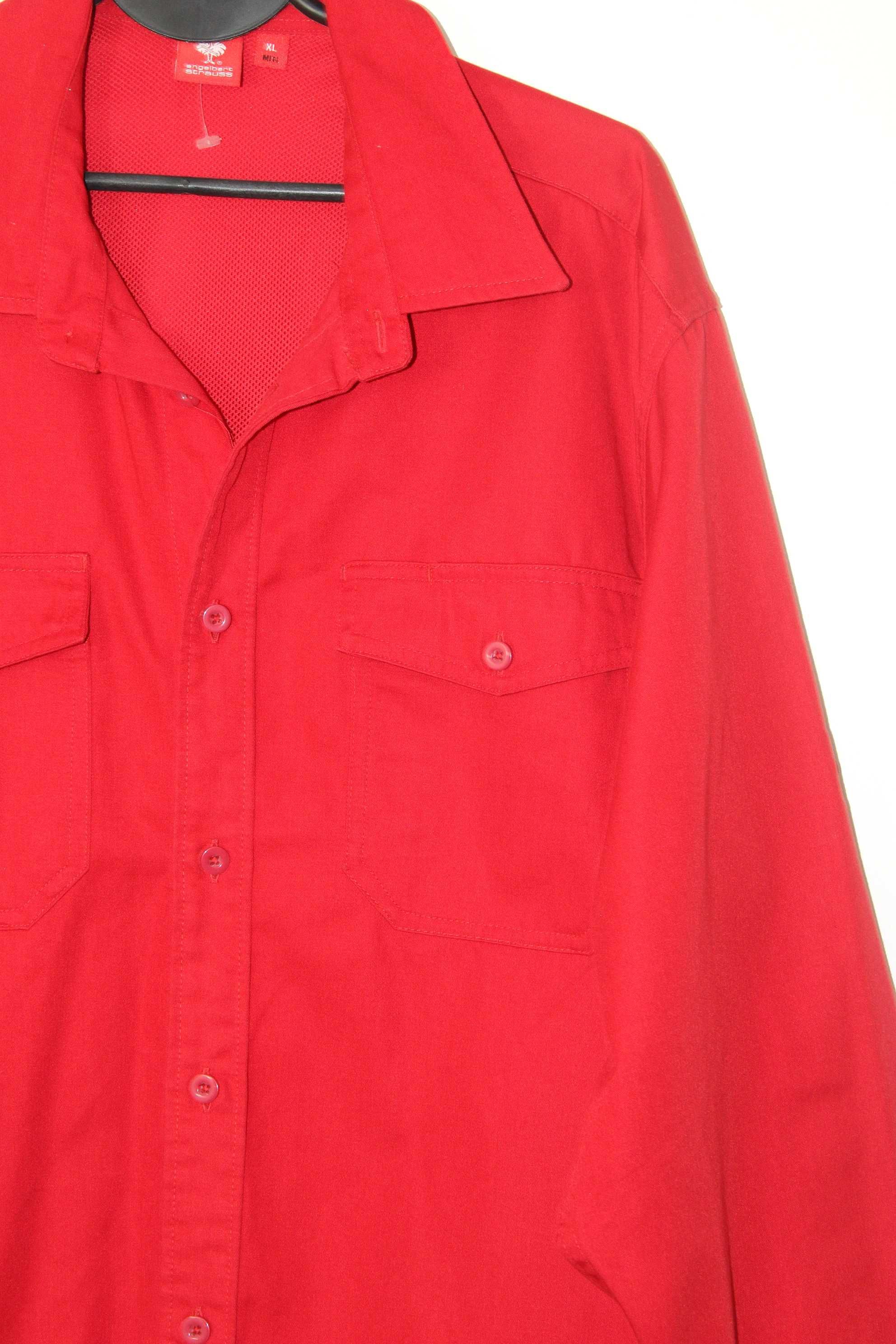 z6 ENGELBERT STRAUSS Stylowa Męska Czerwona Koszula XL