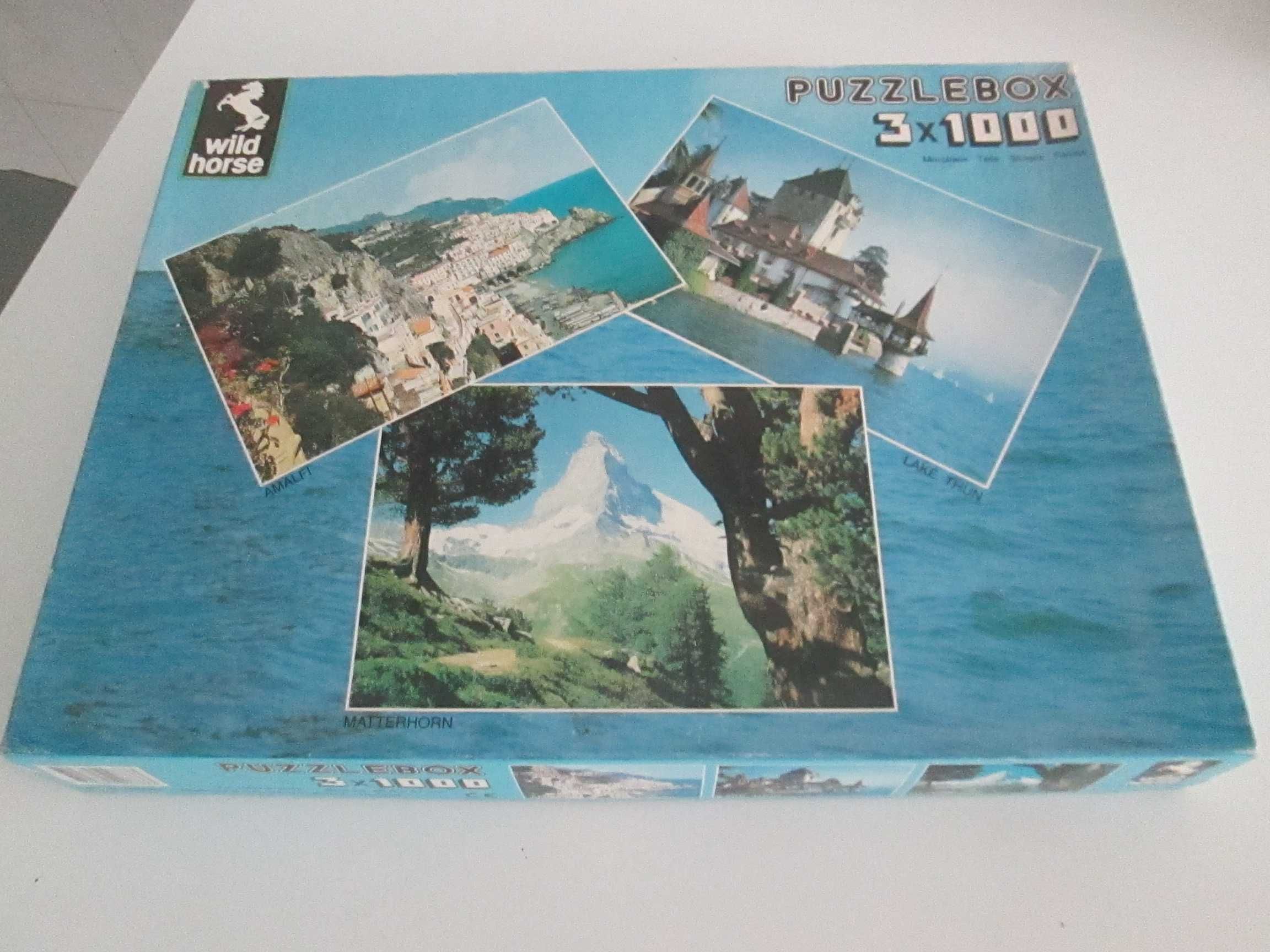 3 puzzles de 1000 peças cada numa só caixa