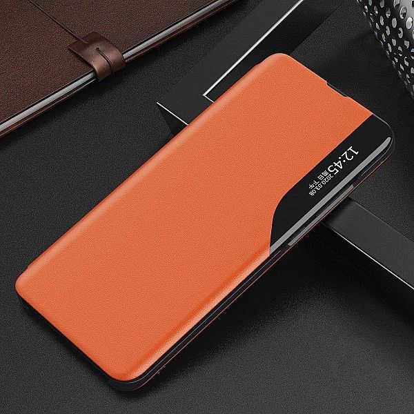 Etui Huawei P40 Lite pomarańczowy elegancki futerał etui z klapką i fu