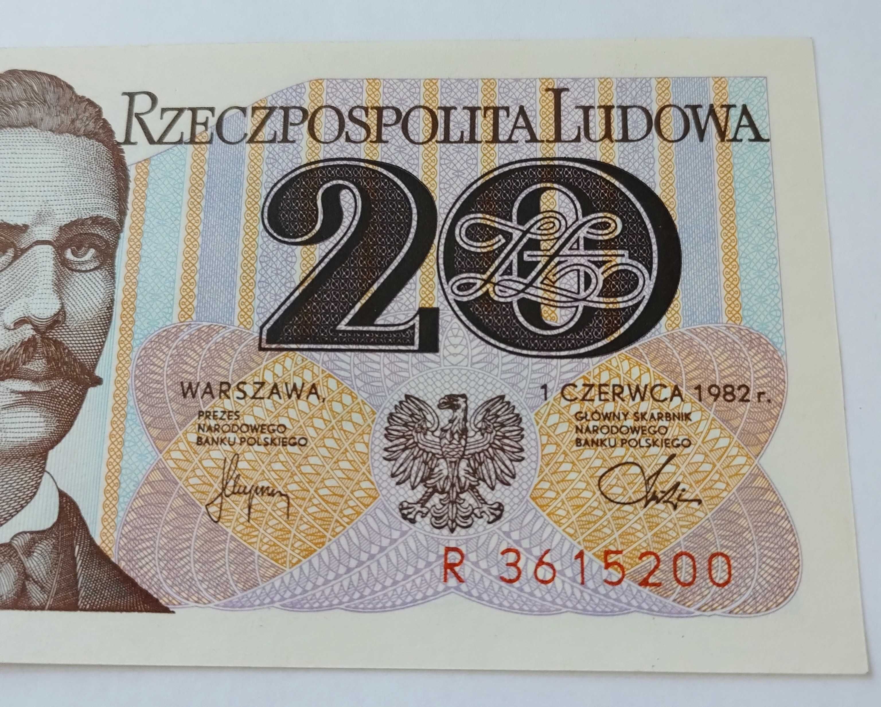 Banknot 20zł PRL rok 1982