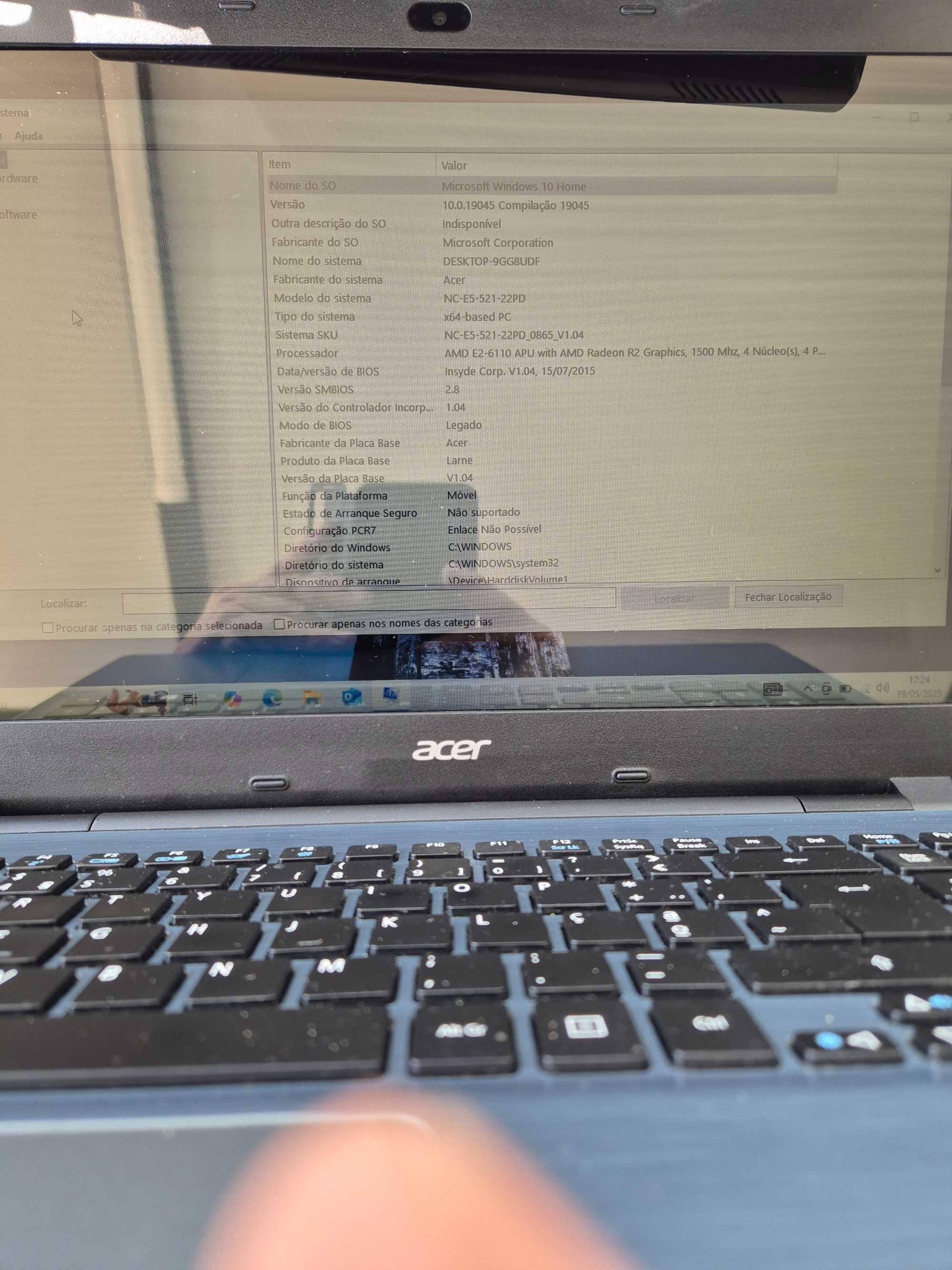 Acer E5-521 processador AMD E2-6110, gráfica AMD radeon R2