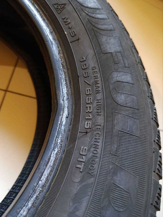 Пара шин б/у 195/65R15 91T Fulda Montero Kristall