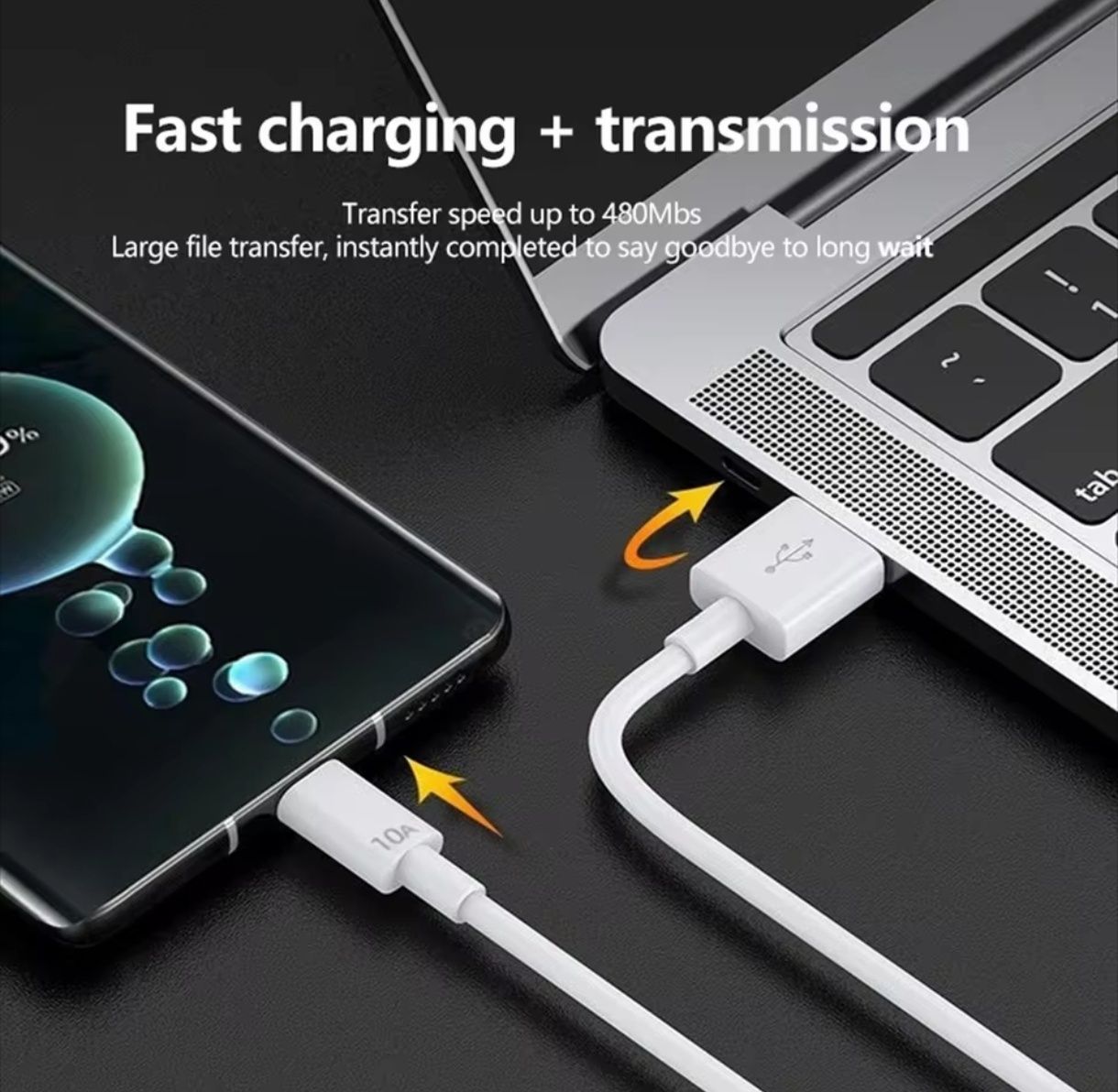 Przewód zasilająco-ładujący USB>USB-C 120W 1,5m
