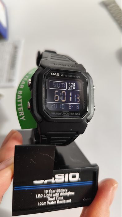 Наручний годинник Casio W-800H-1BVCF + годинникі у подарунок