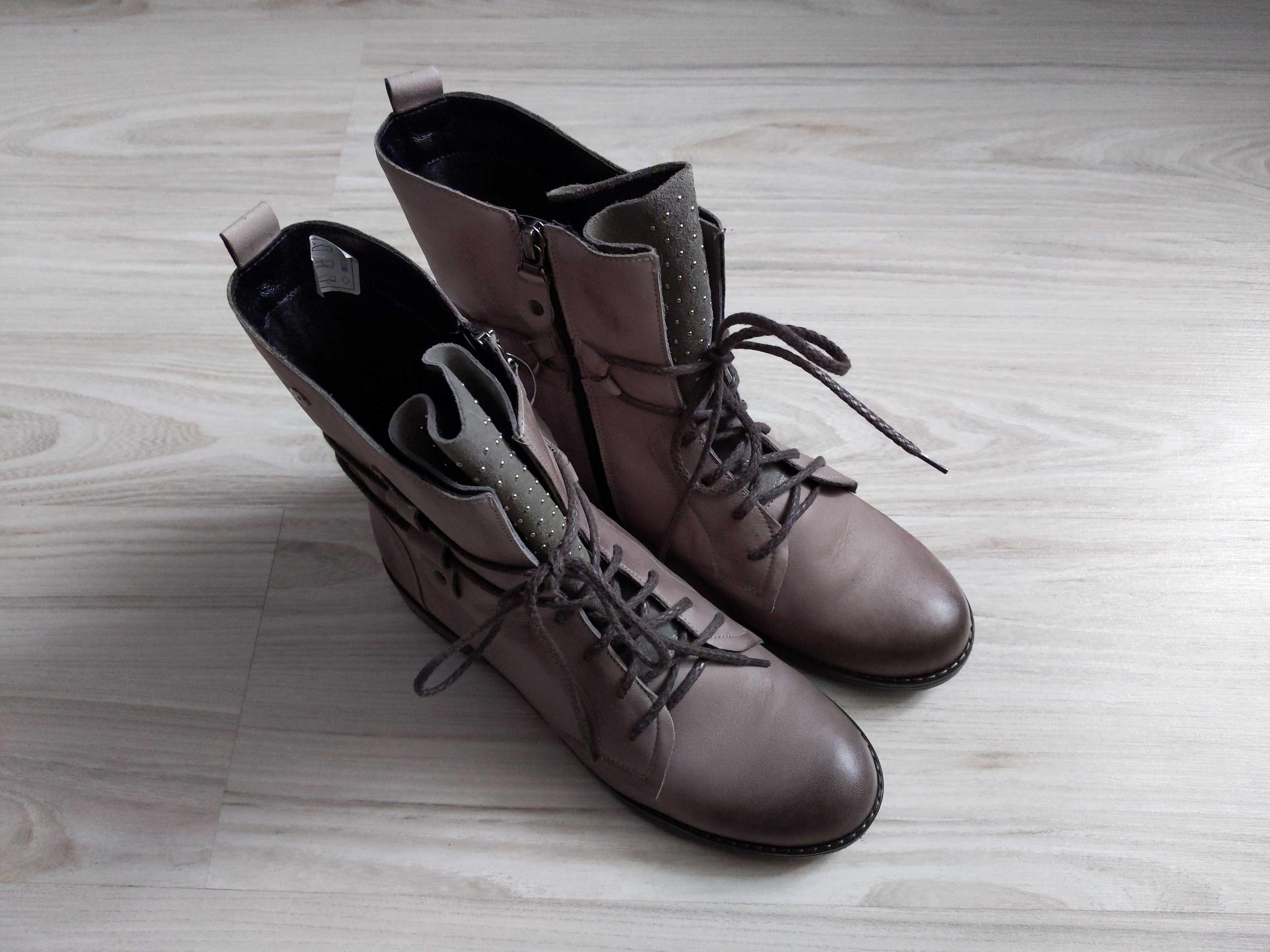 Skórzane buty zimowe - rozmiar 40 MaciejkaObuwie