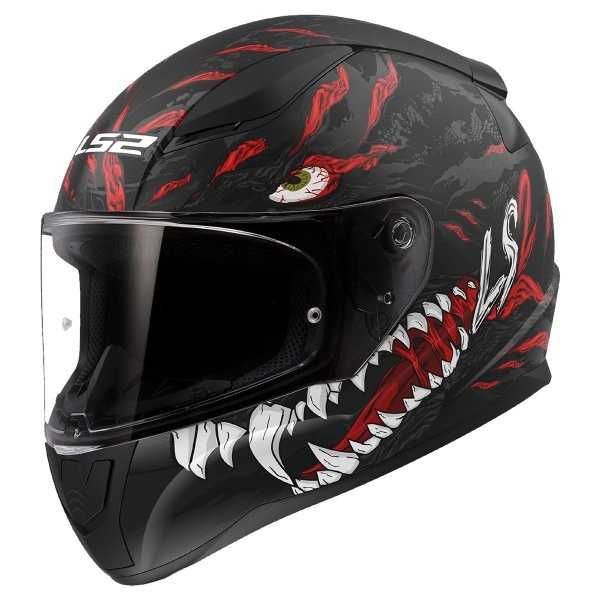 NOWY Kask motocyklowy LS2 FF353 Rapid II KAIJU M. Black Red White