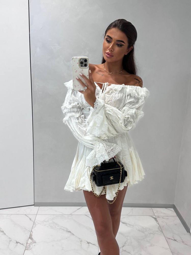 Костюм сукня топ і спідниця з рюшами Zara
