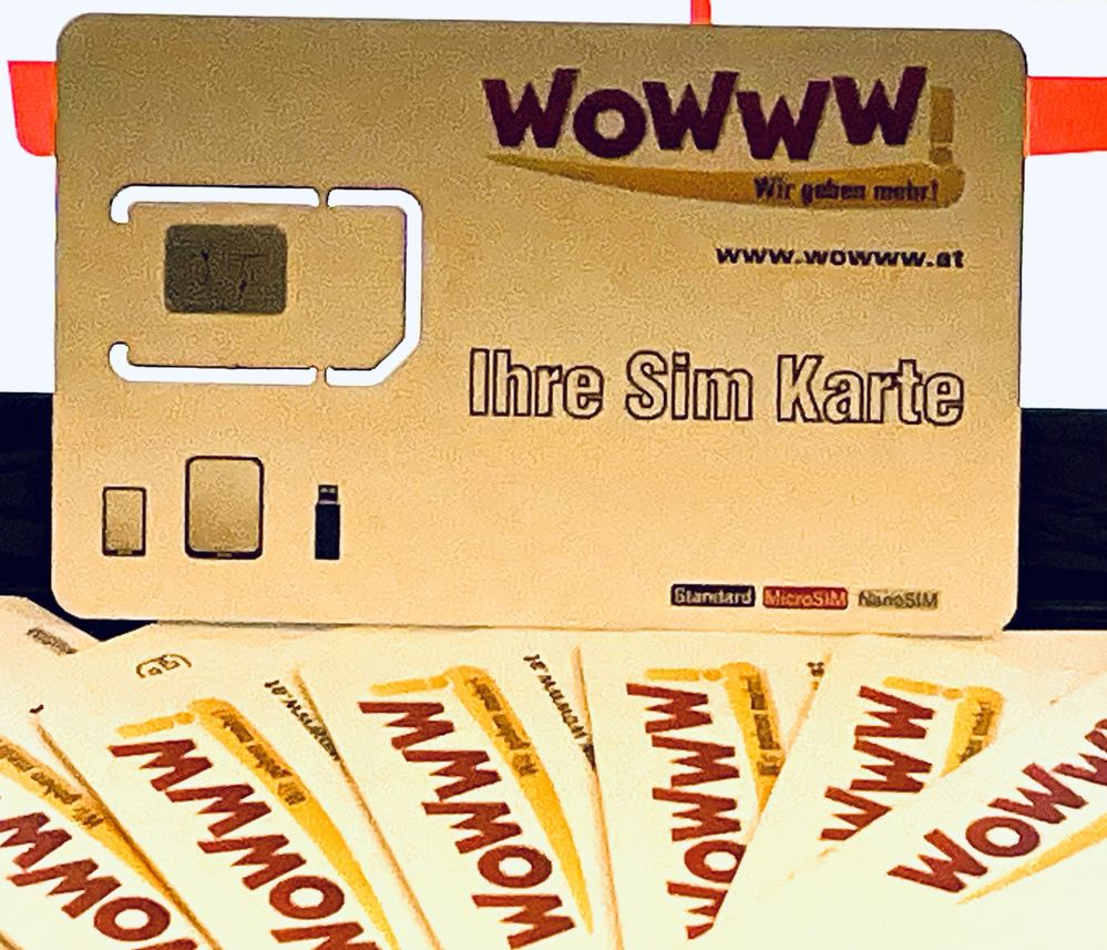 Austryjacka +43 AT karta SIM Prepaid sieci komórkowej - WoWww Aktywna